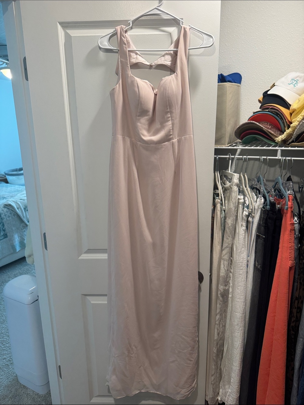 Blushing Pink Chiffon Bridesmaid Dress from Azazie